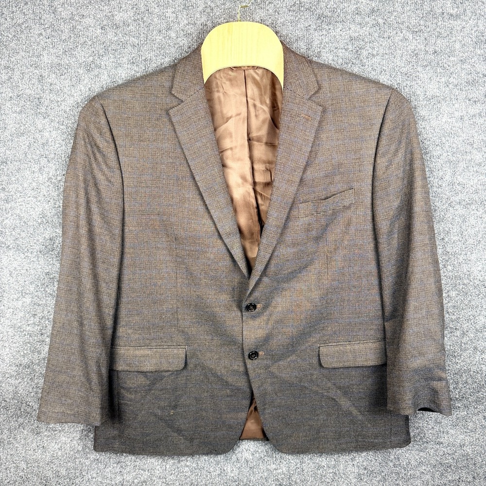 Lauren Ralph Lauren Suit Jacket Sport Coat Blazer Mens 48R Brown Plaid